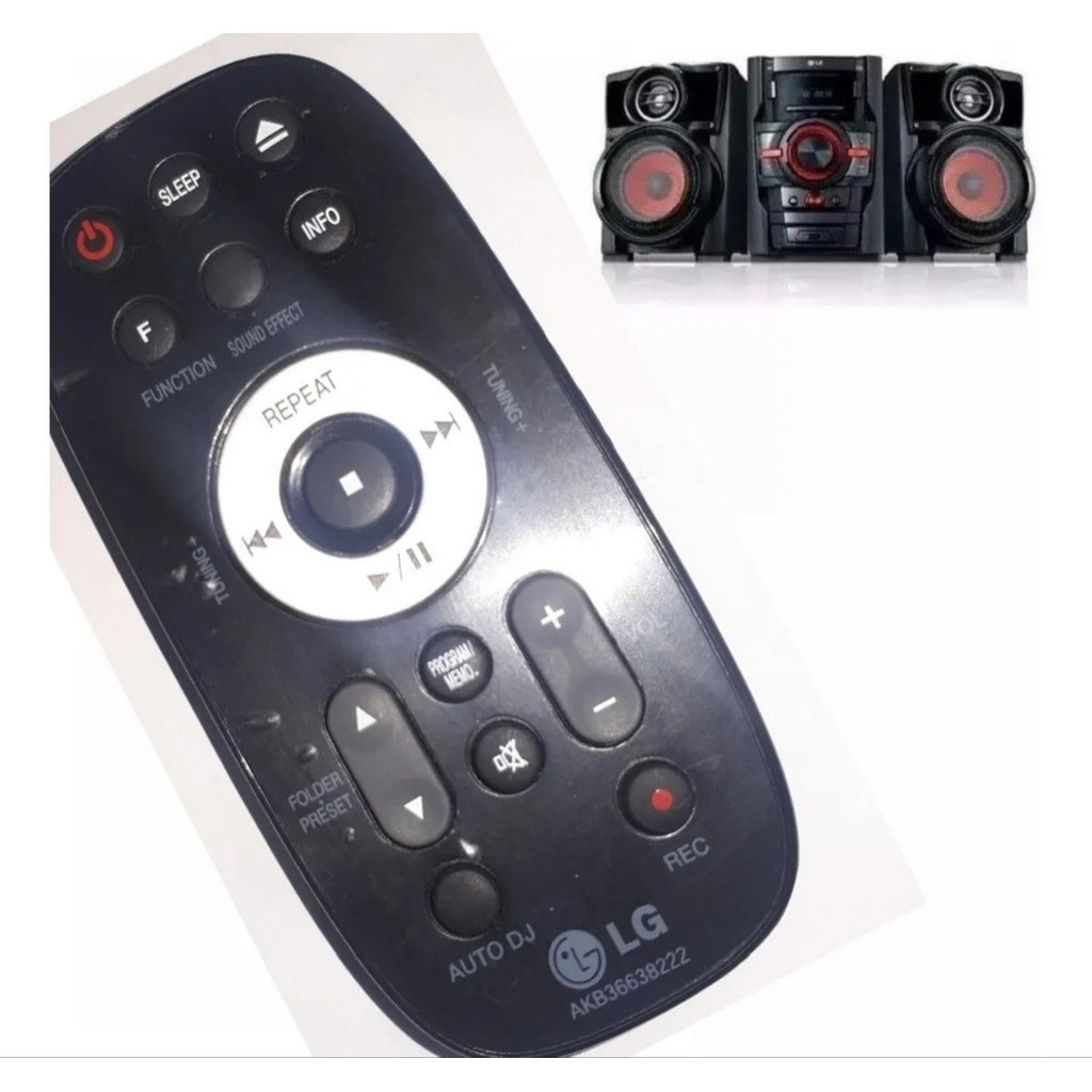 Controle Compatível Micro System Lg Akb36638222 Rad136  Rad226  Rat376  MCD504   MCS504F   MCS704F   MCS704W   MCS904F