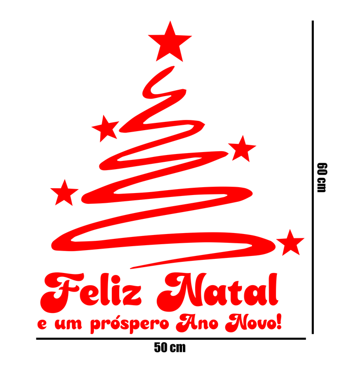 Adesivo Feliz Natal - 60x50 - Parede/Natal/Decoração/Enfeite