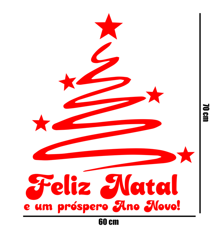 Adesivo Feliz Natal - 70x60 - Parede/Natal/Decoração/Enfeite