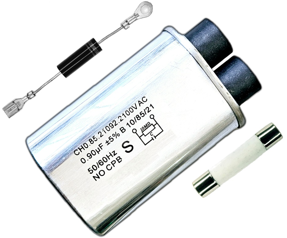 Kit Reparo Microondas Capacitor 0,90uf + Diodo + Fusivel 20A