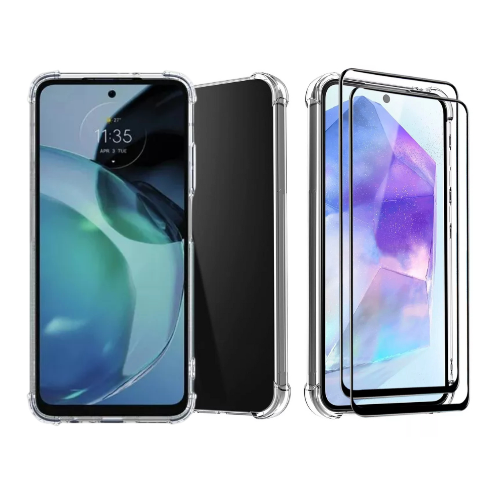 Capa Capinha Antiqueda Para Motorola Moto One Hyper Xt2027 6.5 + 2x Películas Vidro 3d