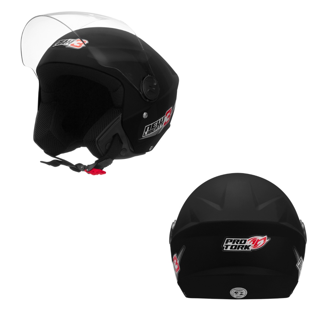 Capacete Moto Aberto Masculino e Feminino Com Viseira Cristal e Móvel New Liberty Three 3 Pro Tork