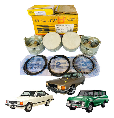 Kit PistÃ£o Anel Motor Opala 4c 2.5 Motor 151 Metal Leve Ãlco