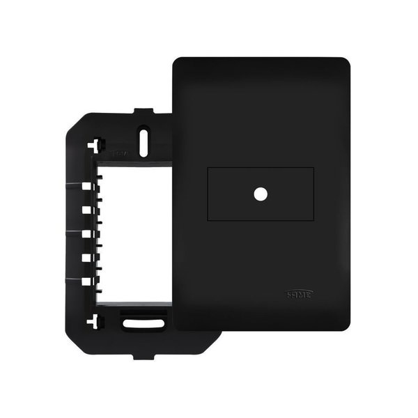 Placa Saída de Fio com Suporte Fame Habitat Black 4x2 Preto em Oferta na Shopee
