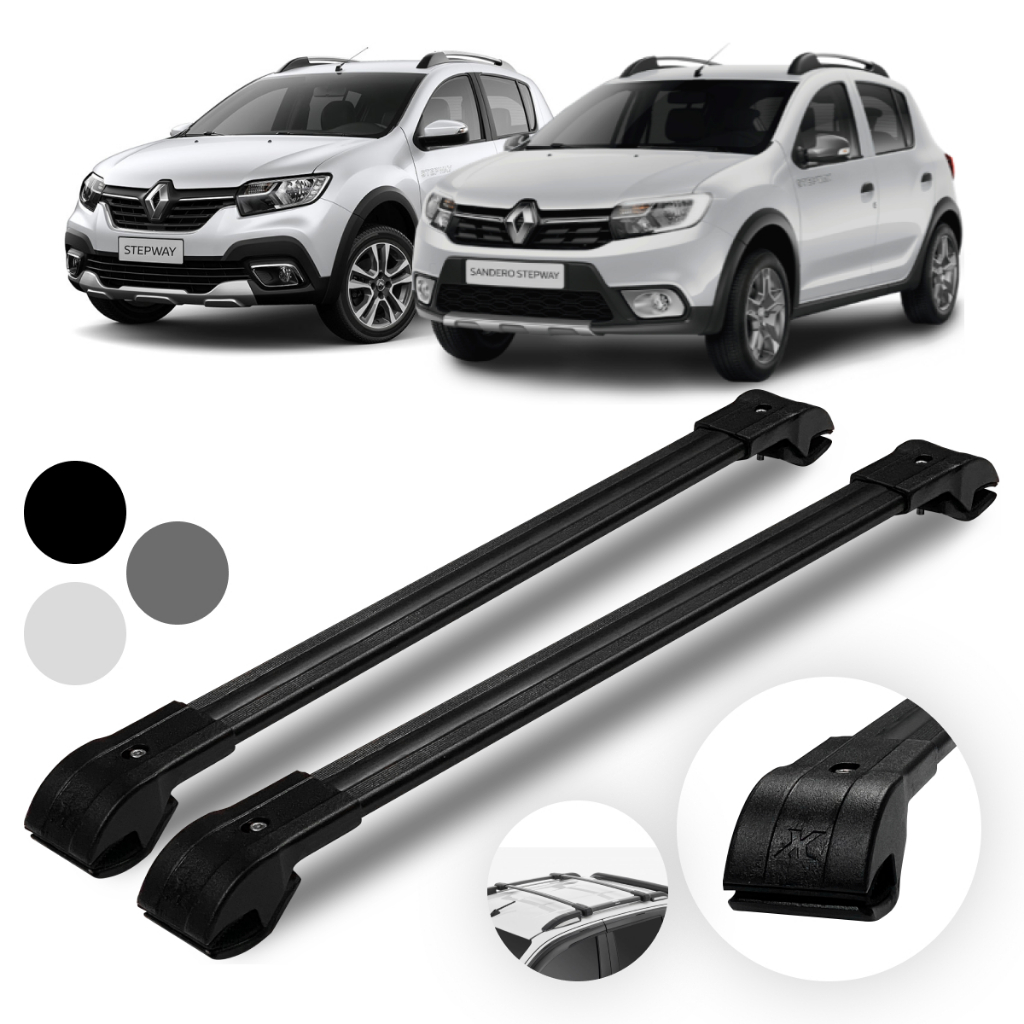 Rack De Teto Travessa Bagageiro Maleiro Renault Sandero Stepway G1 2008 A 2014 Par 100% Alumínio