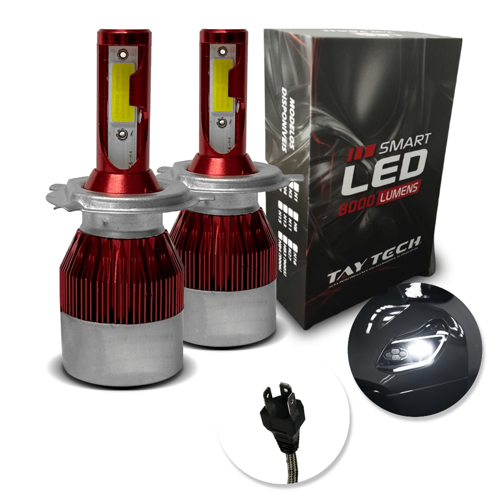 Par Smart LED Lâmpada Automotivo 8000 LM H1 H4 H7 H8 H11 H13 H27 HB3 HB4 Super Branca Xenon TayTech