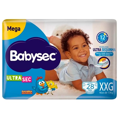 Fralda Baby Sec Mega Galinha Pintadinha ( acima de 13kg ) - XXG