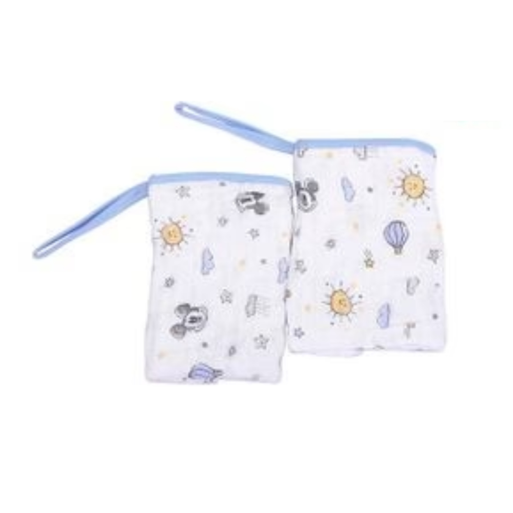Disney Baby Pano De Boca babete Mickey/Minnie Soft Com Bainha 2 Unidades 100% algodão 20x40cm