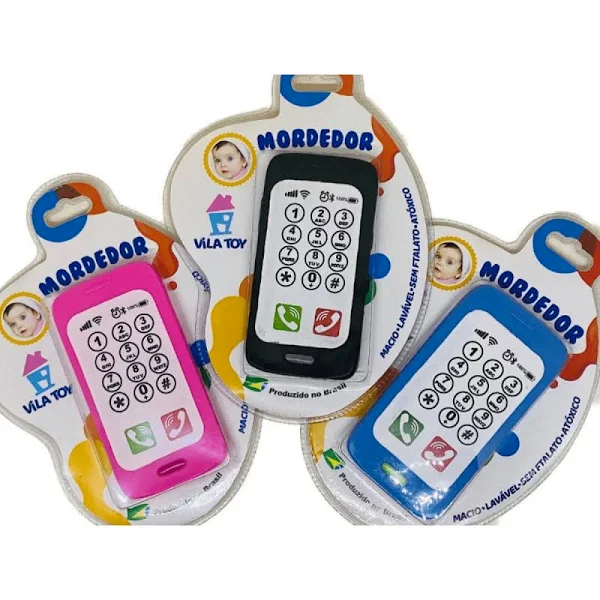 Brinquedo Mordedor Celular Smartphone Macio - Vila Toy