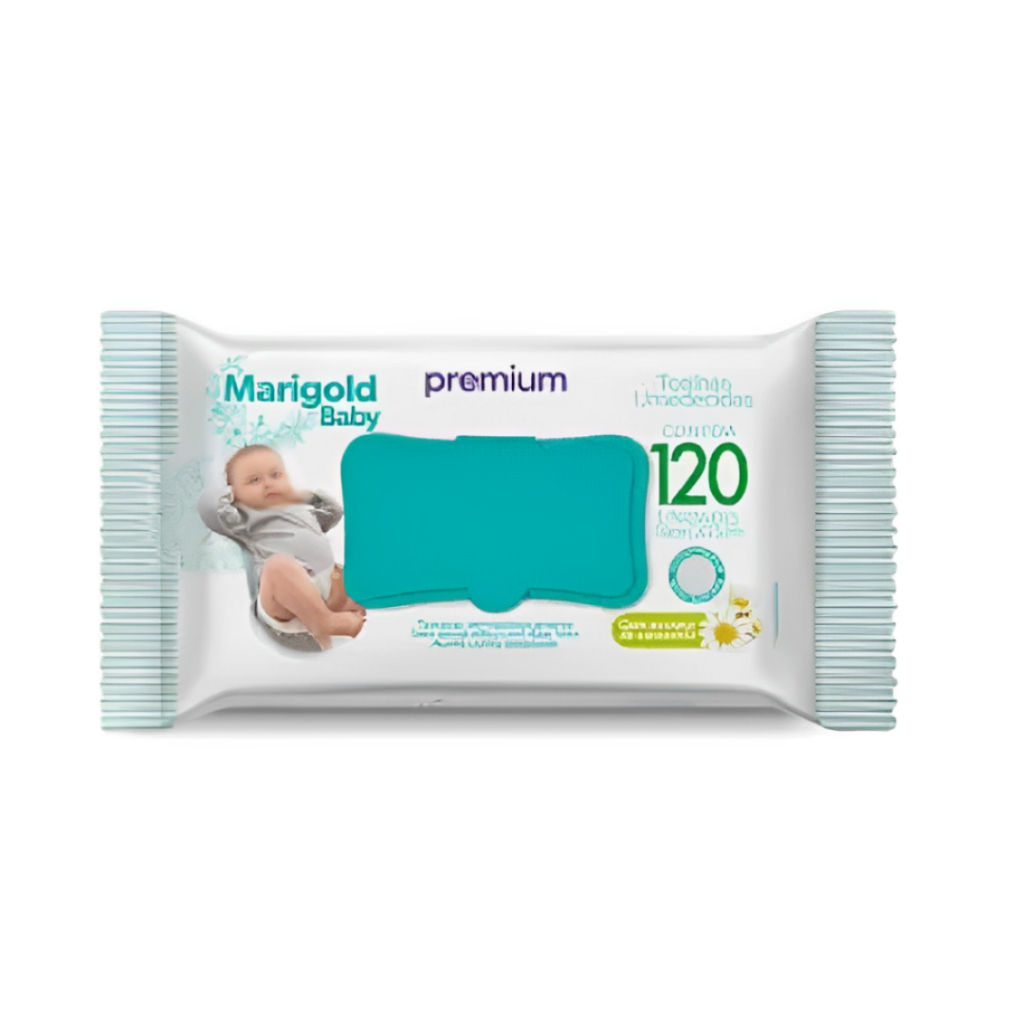 Toalha Umedecida Lenço Merigold Baby Premium Camomila C/ 120 Unidades em Oferta na Shopee