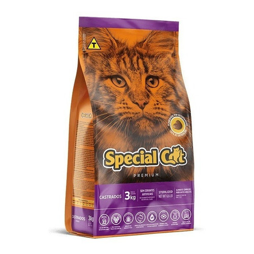 Ração Special Cat Premium para Gatos Adultos Castrados 3kg em Oferta na Shopee
