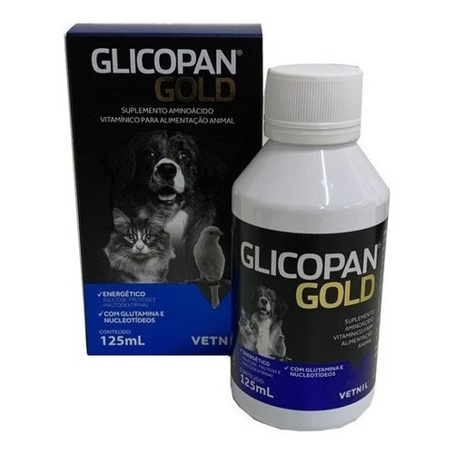 Suplemento Vetnil Glicopan Gold Para Cães E Gatos Pets 125ml