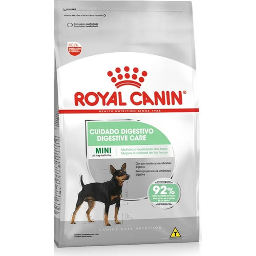 Ração Royal Canin Cuidado Digestivo Cães Adultos Raças Mini 10 meses idade Sabor Mix 1 Kg