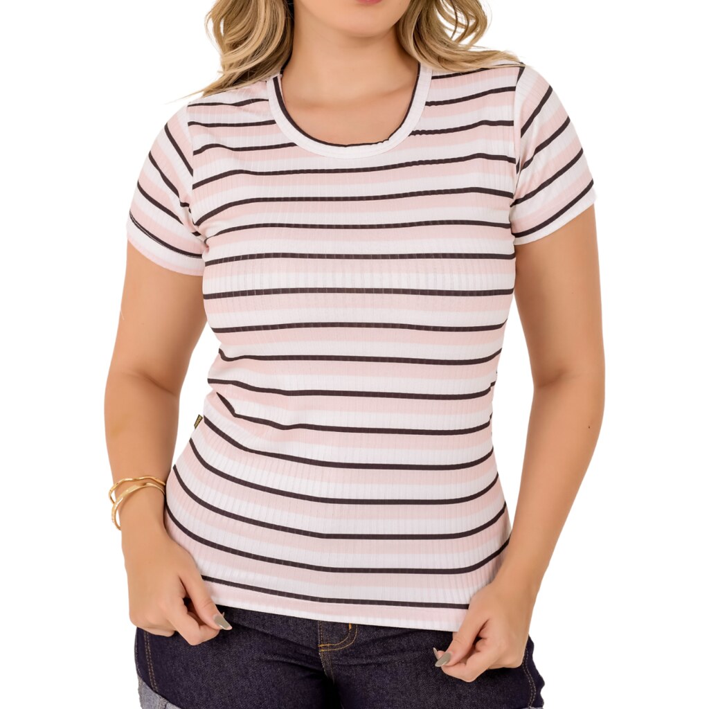 Blusinha Suede Feminina Manga Curta Estampada Branca