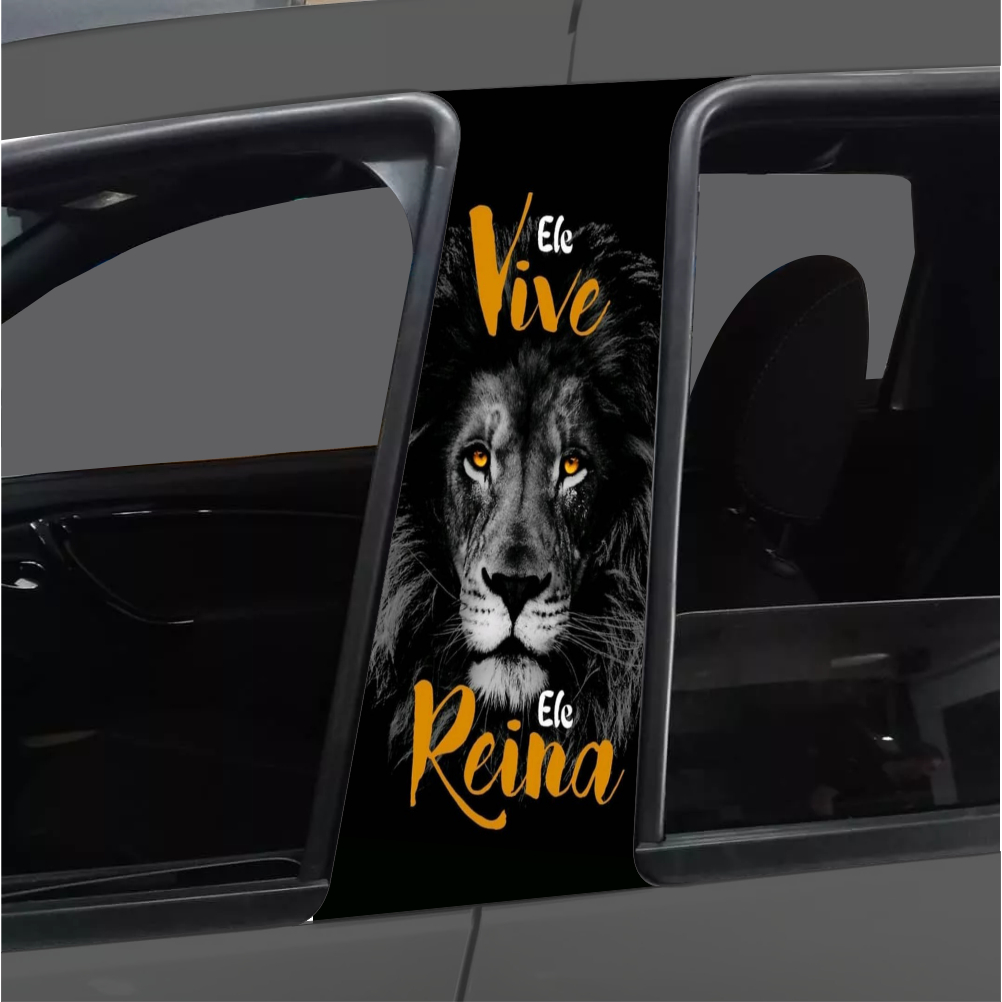 Adesivo de Coluna de Porta Carro Leao de juda ele vive em Oferta na Shopee