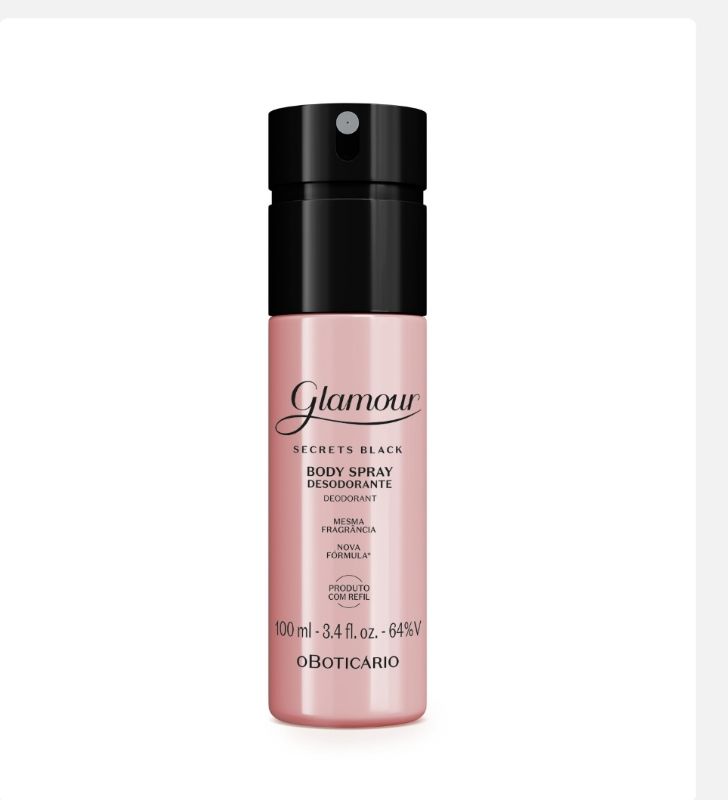 Body Spray Desodorante Glamour Secrets Black 100ml