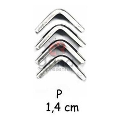 Cantoneira Para Capa Prata Com 12 Peças De 1,4cm