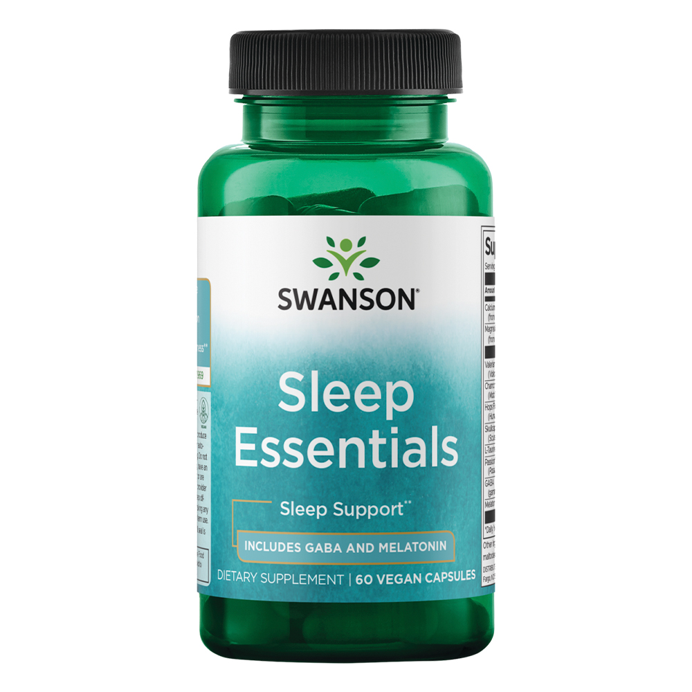 Sleep Essentials Swanson Gaba Melatonin 60Caps Importado