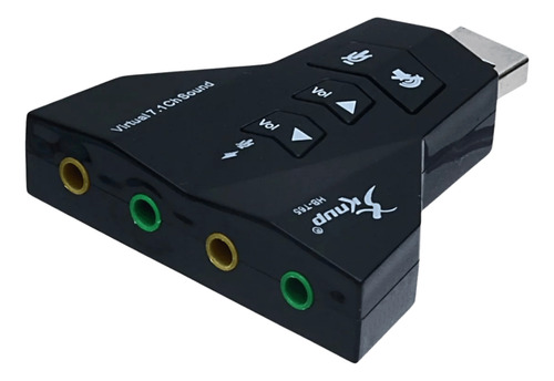 Placa De Som Adaptador Usb 7.1 Preto