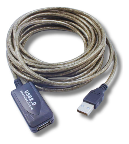 Cabo Usb 2.0 Extensor 15m Ethink Cinza Para Webcam Full Hd