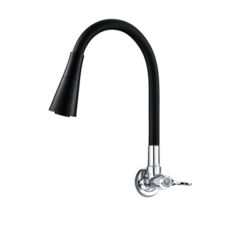 Torneira Semi Curvada FlexíVel Da Cozinha, Pia De Parede Preta, Cone Duplo Do Bocal em Oferta na Shopee