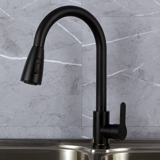 Torneira Cozinha Gourmet Misturador Monocomando Preto Fosco De áGua Quente Fria úNico Buraco