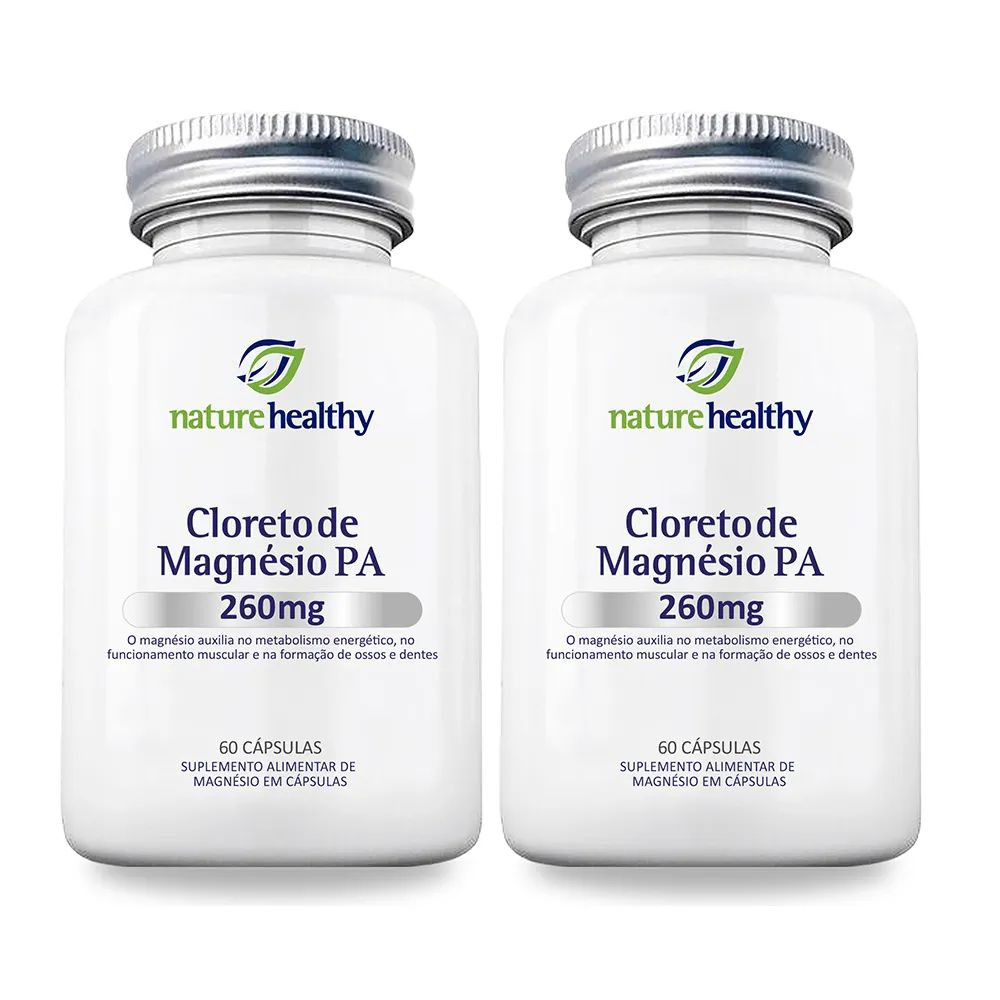 COMBO c/ 2 - CLORETO DE MAGNÉSIO P.A. 260MG c/ 60 NATURE HEALTHY
