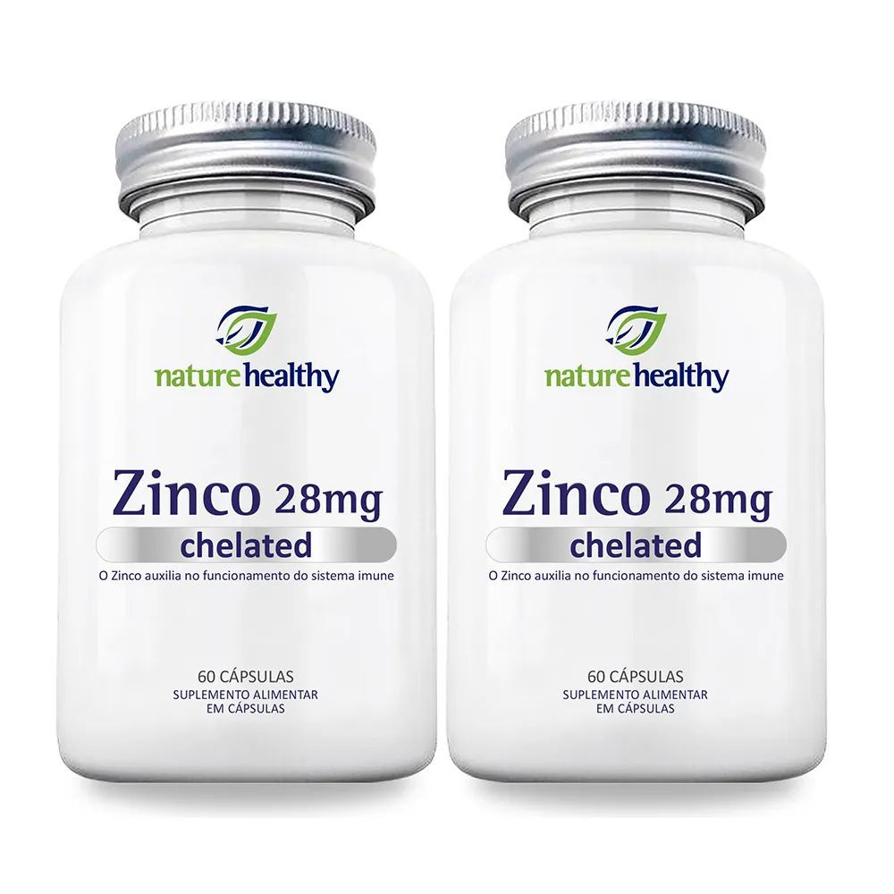 COMBO c/ 2 - ZINCO QUELATO 28MG c/ 60 NATURE HEALTHY