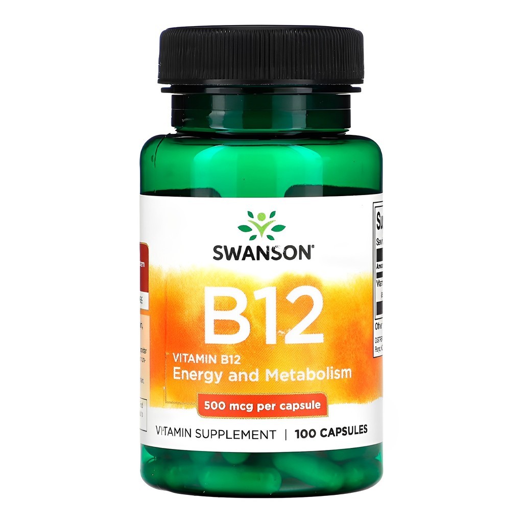 Swanson, Vitamina B12 500mcg 100 Caps Made in Usa/Importado