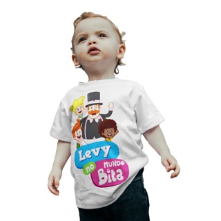 Camisa Camiseta Infantil Mundo Bita C/ Nome Festa Personaliz em Oferta na Shopee