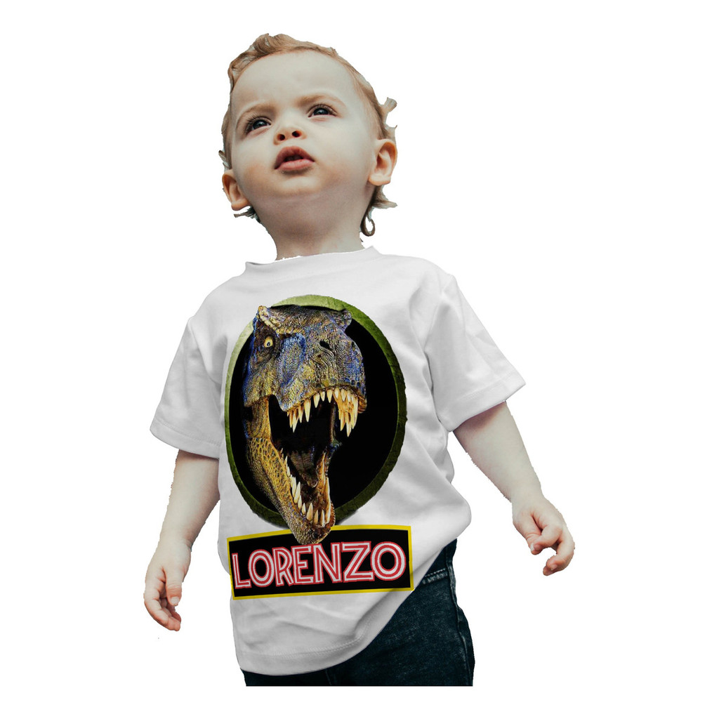 Camiseta Camisa Dinossauro Com Nome Personalizada Rex