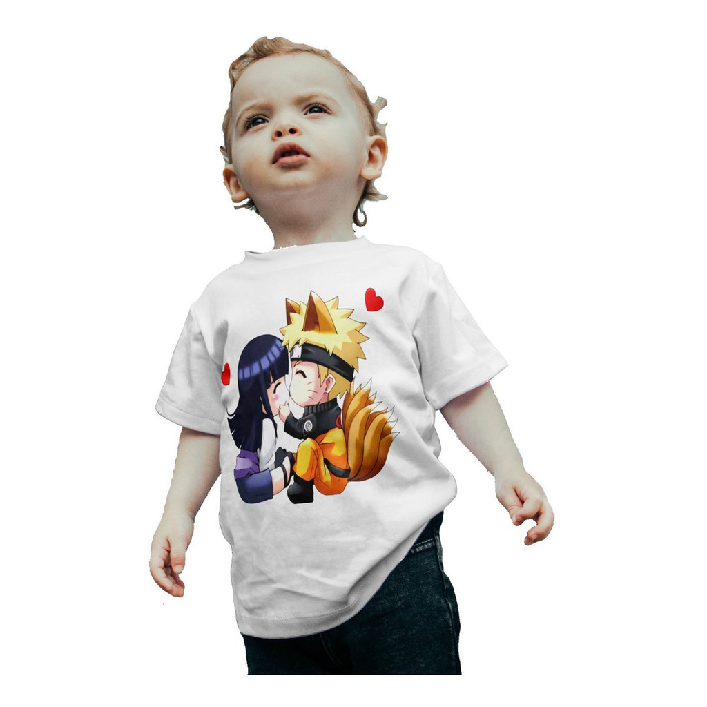 Camisa Infantil Camiseta Naruto E Hinata Kawaii Anime Casal