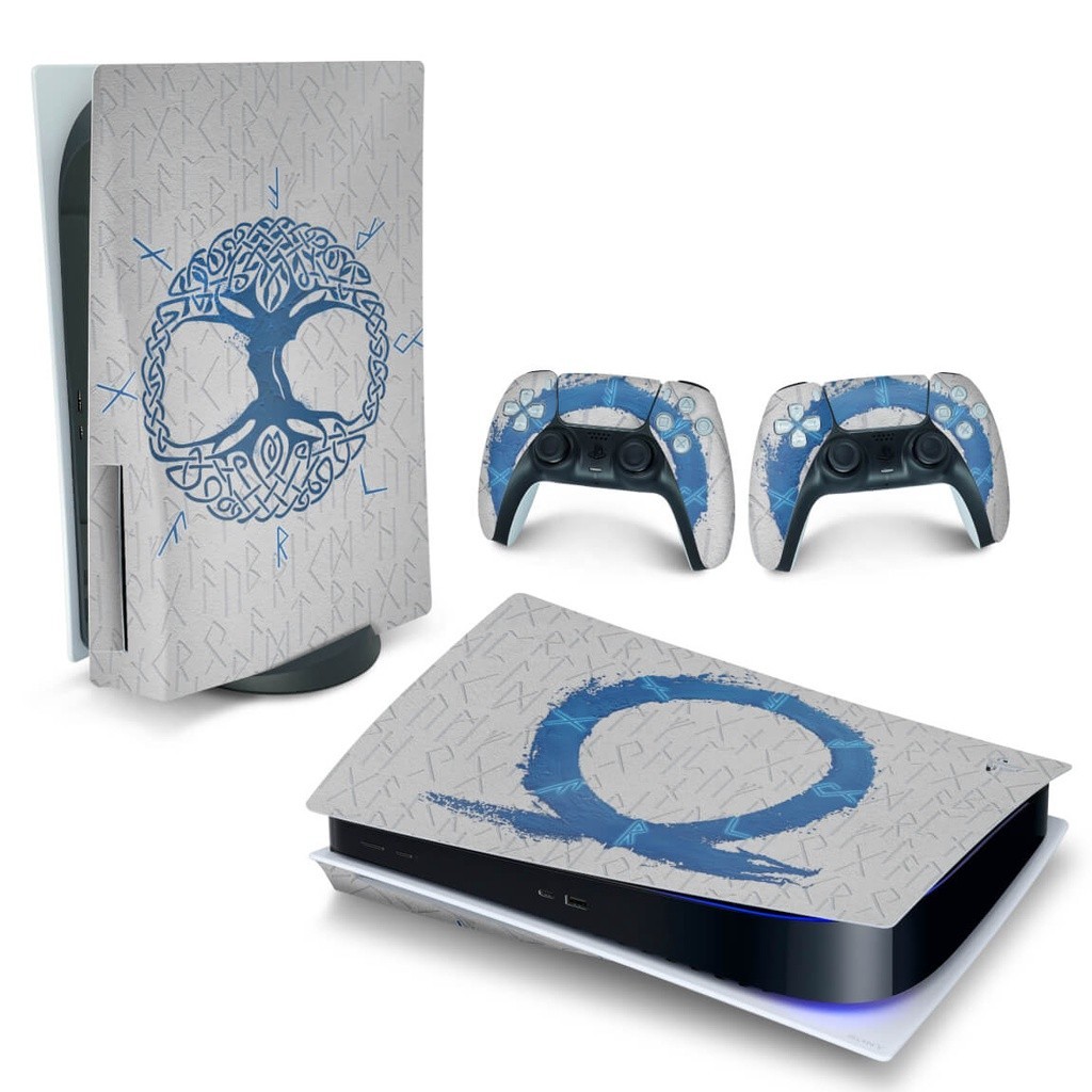 Skin PS5 Fat Horizontal Adesivo - God Of War Ragnarok