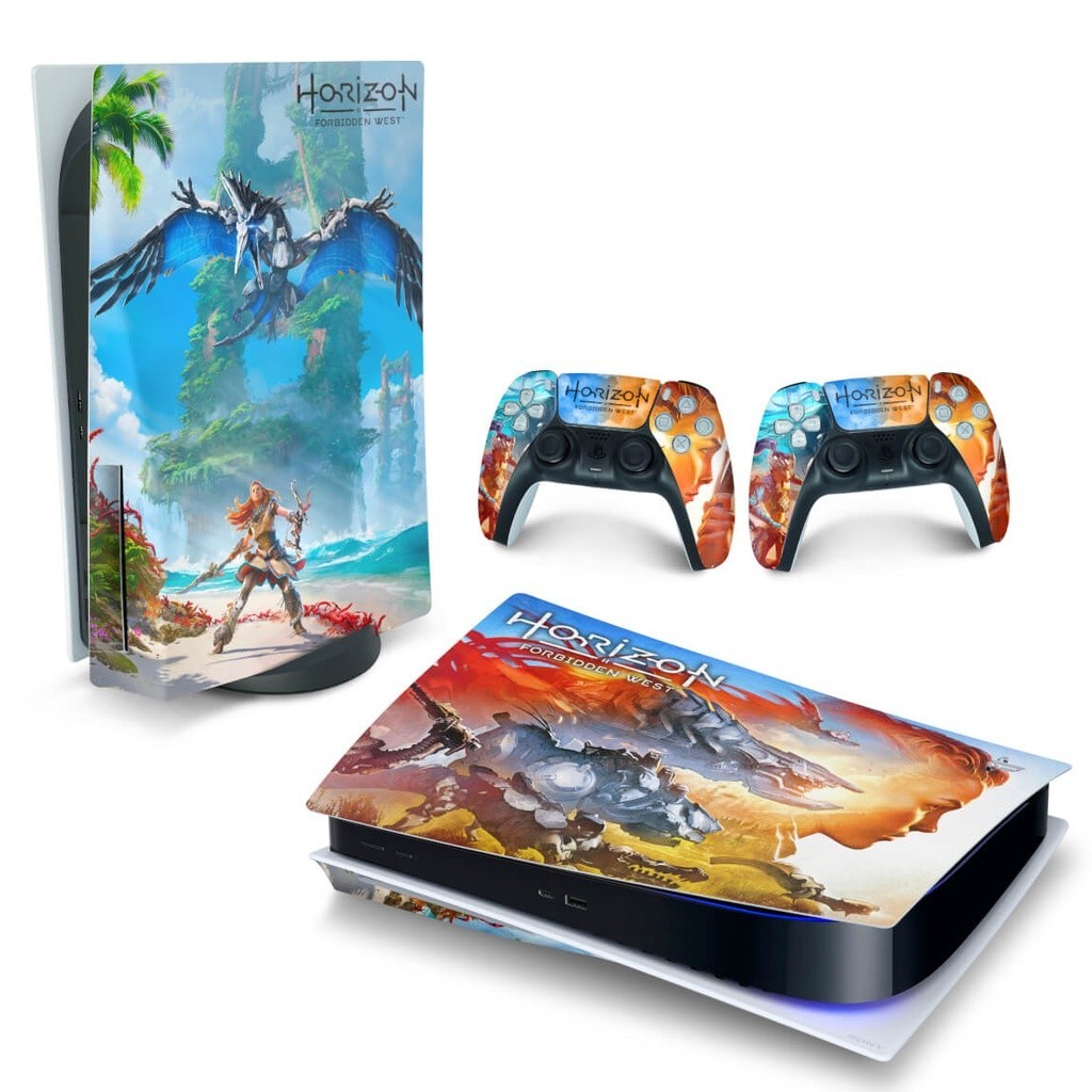 Skin PS5 Fat Horizontal Adesivo - Horizon Forbidden West
