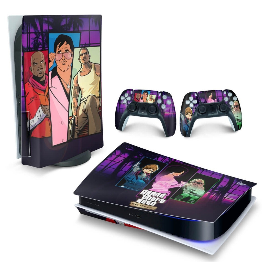 Skin PS5 Fat Horizontal Adesivo - GTA The Trilogy