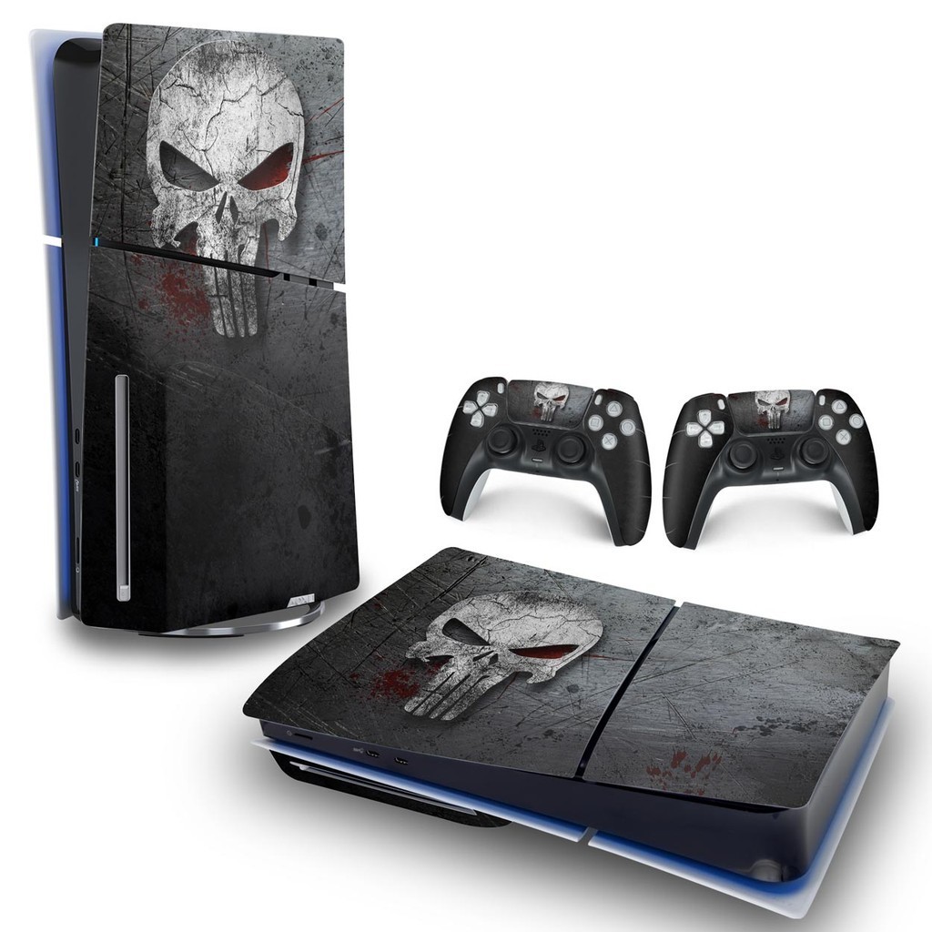 Skin PS5 Slim Adesivo Horizontal - The Punisher Justiceiro