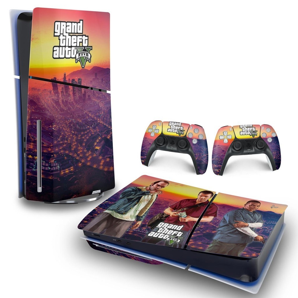 Skin PS5 Slim Adesivo Horizontal - GTA V