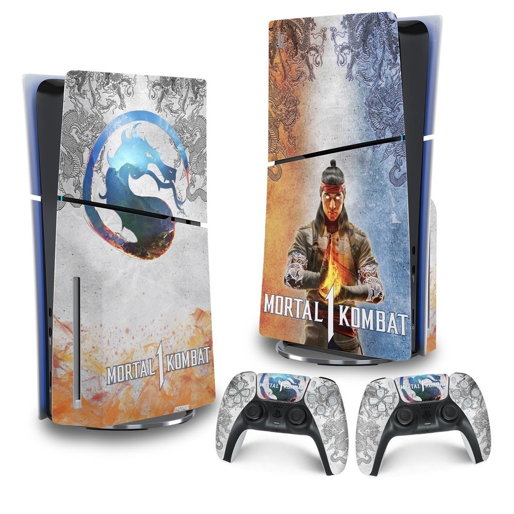 Skin PS5 Slim Playstation 5 Adesivo Vertical - Mortal Kombat 1
