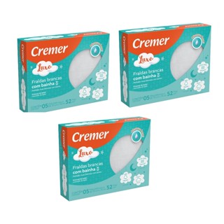 Fralda Cremer Luxo Branca Com Bainha - Kit Com 3 Caixas em Oferta na Shopee