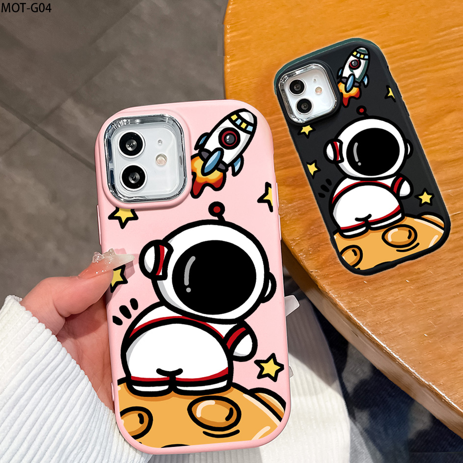 Capa Para Motorola Moto G05 G04 G04S G6 G7 G8 G9 Play Plus Power Lite Capinha Case Silver Lens 0017