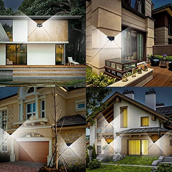 3 Peças Luminária Solar Refletor 100 Led Com Sensor Presença Para Externa Parede Prova D'água Luz 3 Funções - Envio Já
