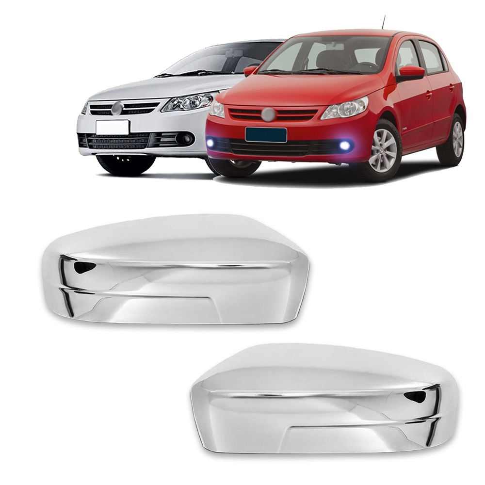 Kit 2 Apliques Cromados para Capa Retrovisor Gol G5 08 09 10 11 12 Voyage G5 09 10 11 12 Sem Pisca em Oferta na Shopee