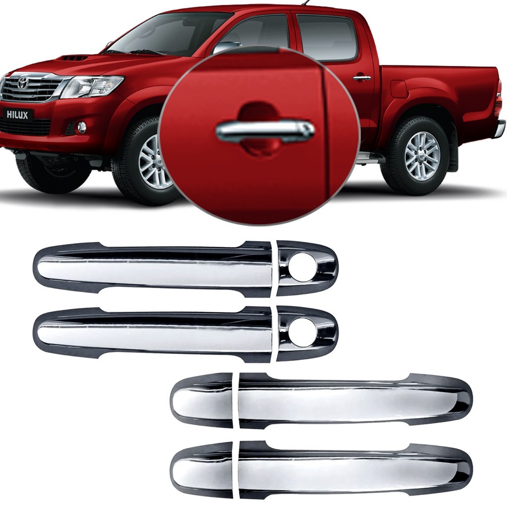 Jogo de Apliques Cromados - Maçanetas: Corolla/ Fielder/ Hilux - anos 2002 a 2015 4 Portas em Oferta na Shopee