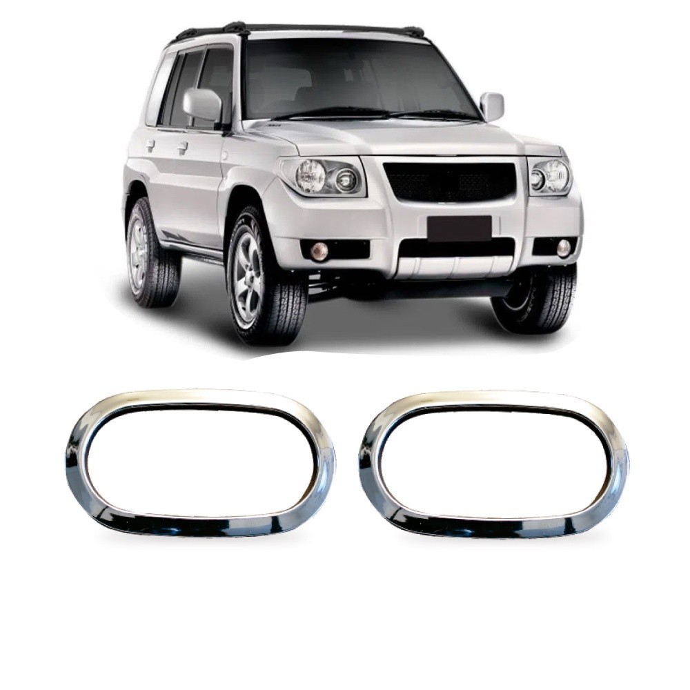 Par Aplique Cromado para Moldura Pisca de Paralama L200 2003 a 2016 Pajero 2000 a 2013 TR4 2003 a 2012
