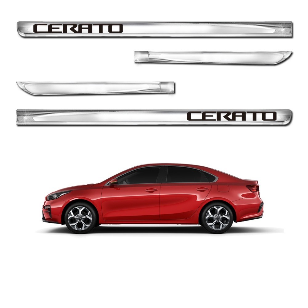 Jogo Friso Lateral X-Treme Cerato 2008 á 2023 Kit Cromado Personalizado 4 Portas