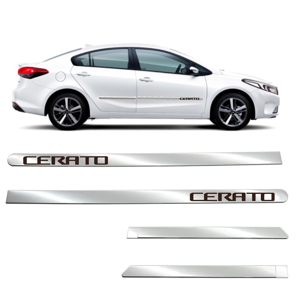 Jogo Friso Lateral Largo Cerato 2008 2009 2010 á 2023 Kit Cromado Personalizado 4 Portas