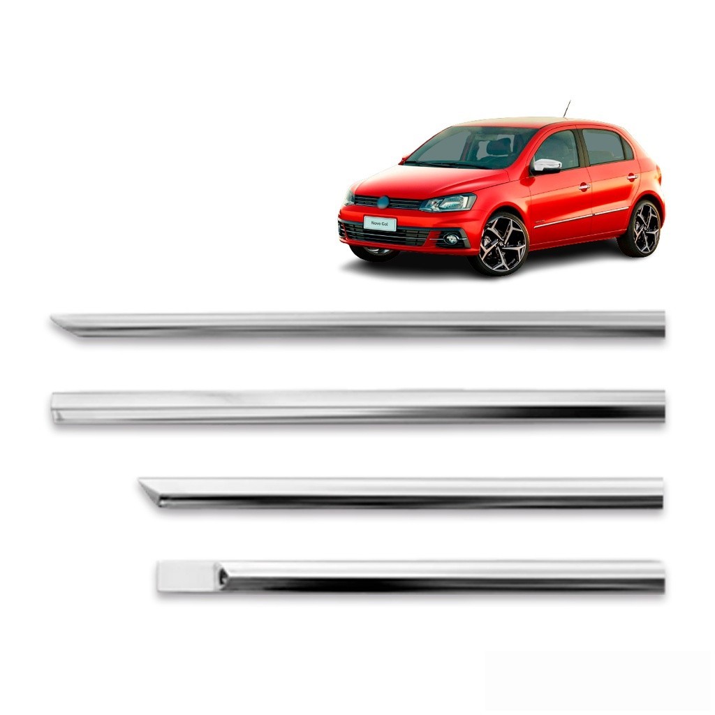 Jogo Friso Lateral Gol Voyage G5 G6 G7 G8 2008 á 2023 Fox Spacefox Cromado 4 Portas Modelo Original