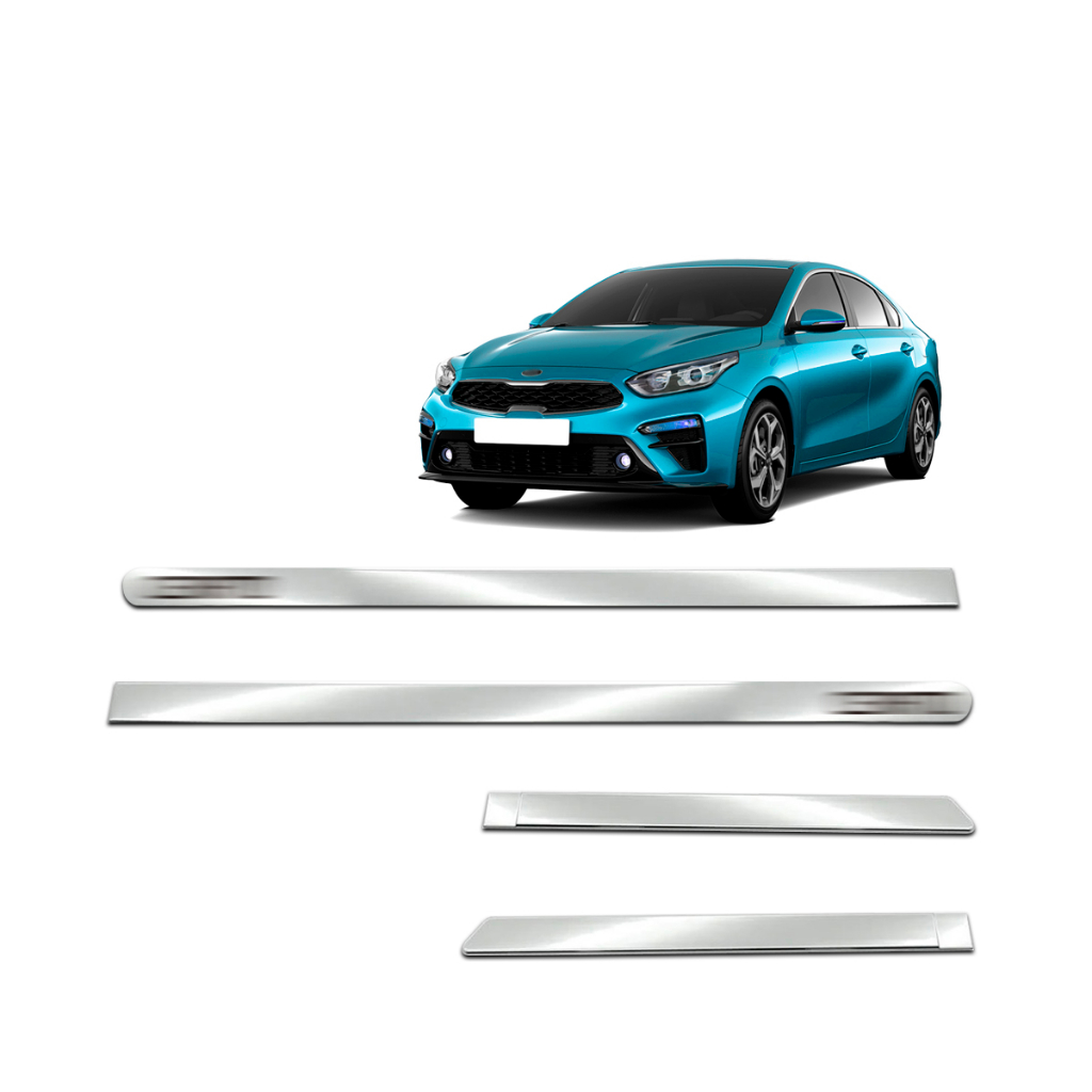 Aplique Friso Lateral Kit Cromado Largo Cerato 2008 á 2023  4 Portas