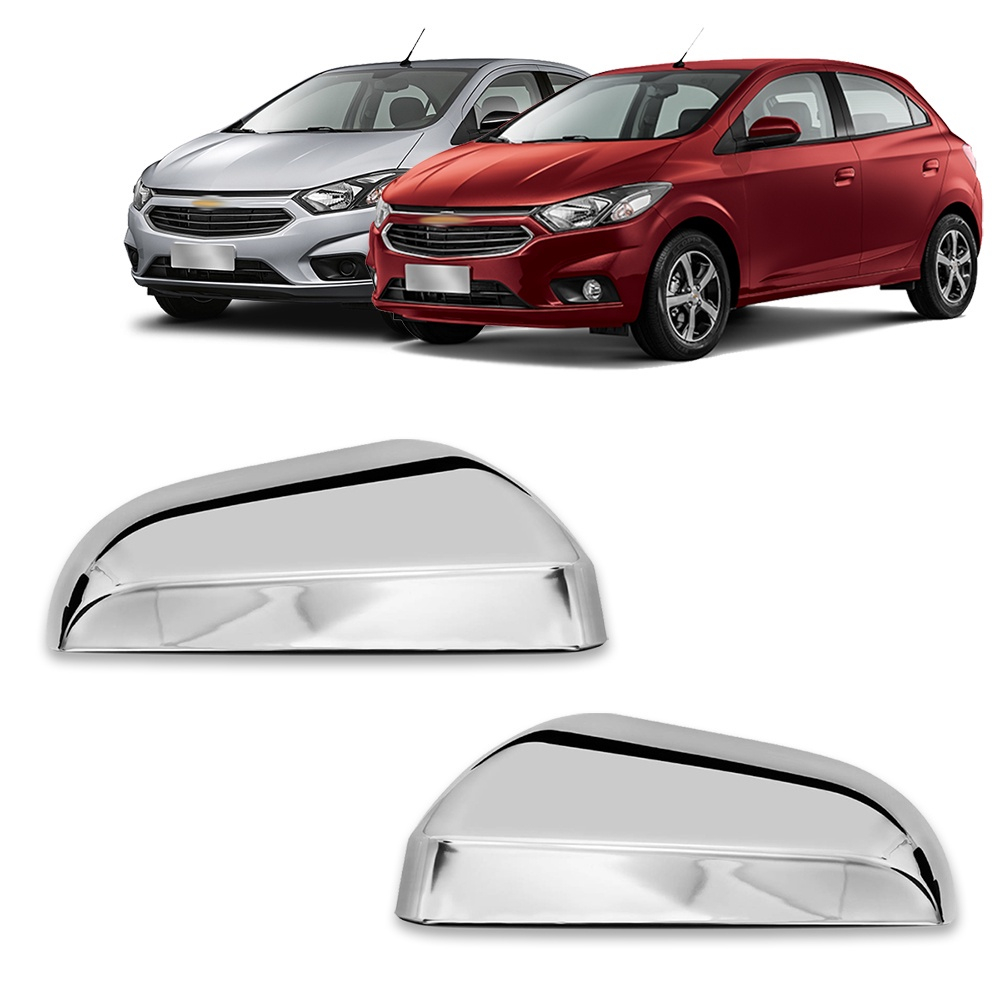 Kit 2 Apliques Cromados Cobre Capa Retrovisor Chevrolet Onix Prisma 2013 - 2019 Prisma Onix Joy 2020
