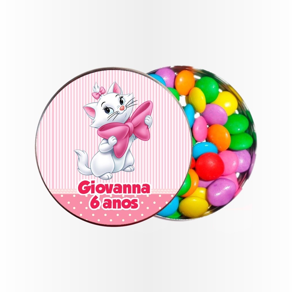 15 Rótulos Adesivos para Latinha 5cm  Rotulo Adesivo Kit Festa Infantil 3d Tubete Gatinha TEMAS